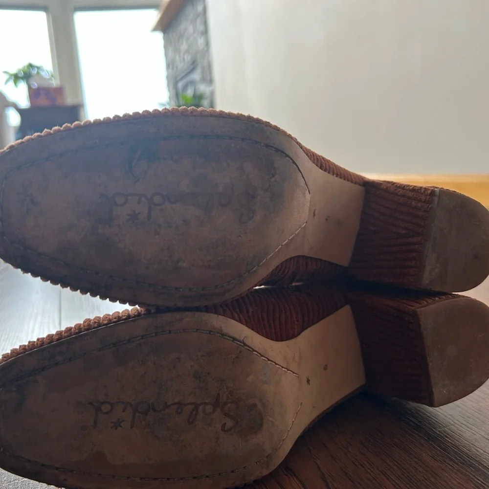 Splendid Rust Orange/Brown Corduroy Heeled Booties - Picture 6 of 6